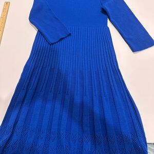 Elegant Blue Sweater Dress